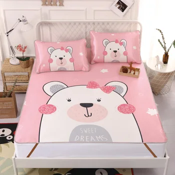 

Folding Bed Mat Cool Comfortable And Cool For Adults Children Tulip Three-piece Jacquard Summer Sleeping Mat Kit