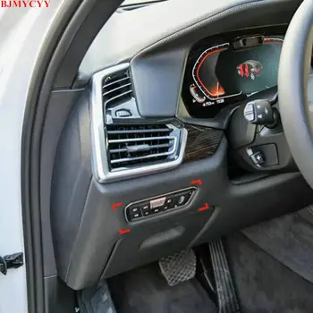 

BJMYCYY for BMW X5 X6 X7 2019 2020 Automobile headlamp switch panel carbon fiber decorative frame