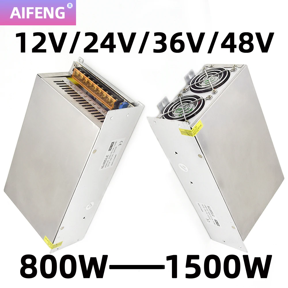 Lighting Transformer Ac 230v 240v 220v To Dc 12v/24v/36v/48v Power Adapter 800w-1500w CCTV Switch Driver Power Supply