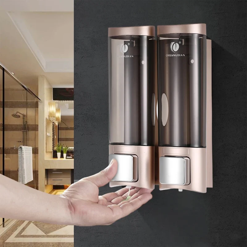 

Creative Wall-Mounted Soap Dispenser Manually Press Hand Sanitizer Bottle Bathroom Lotion Bottle Toilet Shampoo Shower Gel Box