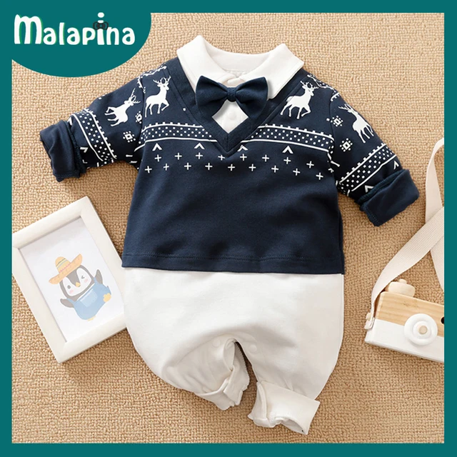 Malapina Baby Boy Romper Kids Summer Spring 0-24M Age Infant Gentleman Toddler Newborn Outfits Baby Girls Clothes 2021 72973 S20