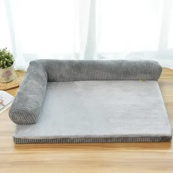 

Luxury Large Dog Bed Sofa Dog Cat Pet Cushion For Big Dog Washable Nest Cat Teddy Puppy Mat Kennel Square Pillow Winter Pet
