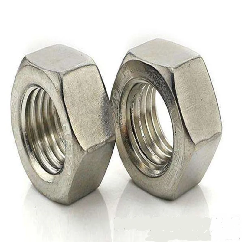 M3-M16 DIN934/DIN 934/DIN555/DIN6915/ISO4032 шестигранные гайки метрические резьбовые костюмы для винтовых болтов Шестигранная гайка 201 сталь