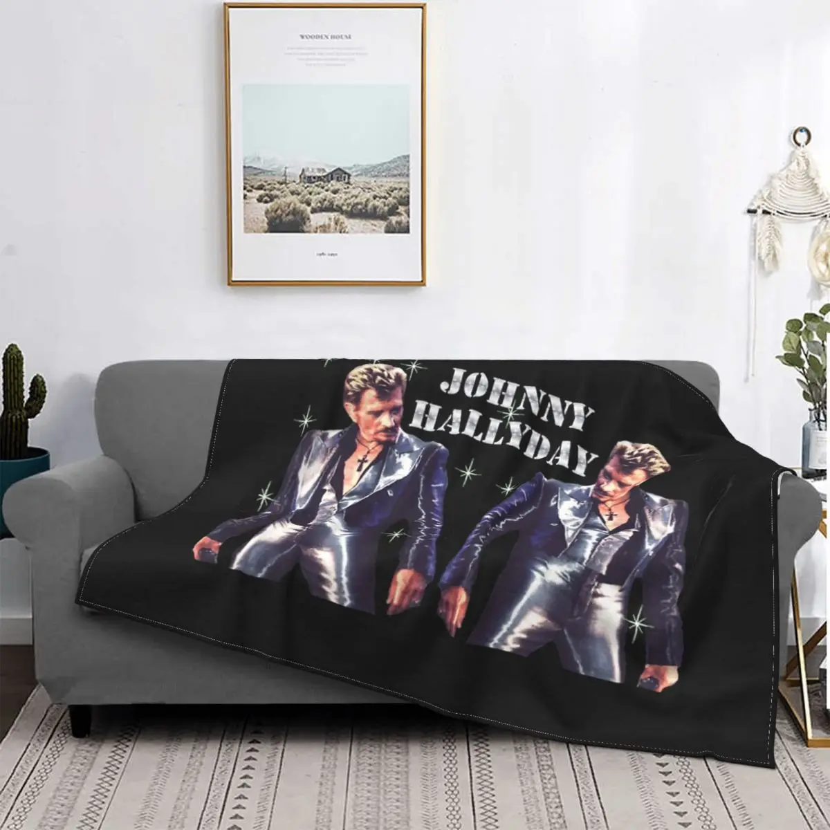 

Johnny Hallyday Rock Musik Französisch Sänger Decke Abdeckung Flanell Werfen Decken Home Couch Gedruckt Leichte Bettdecke