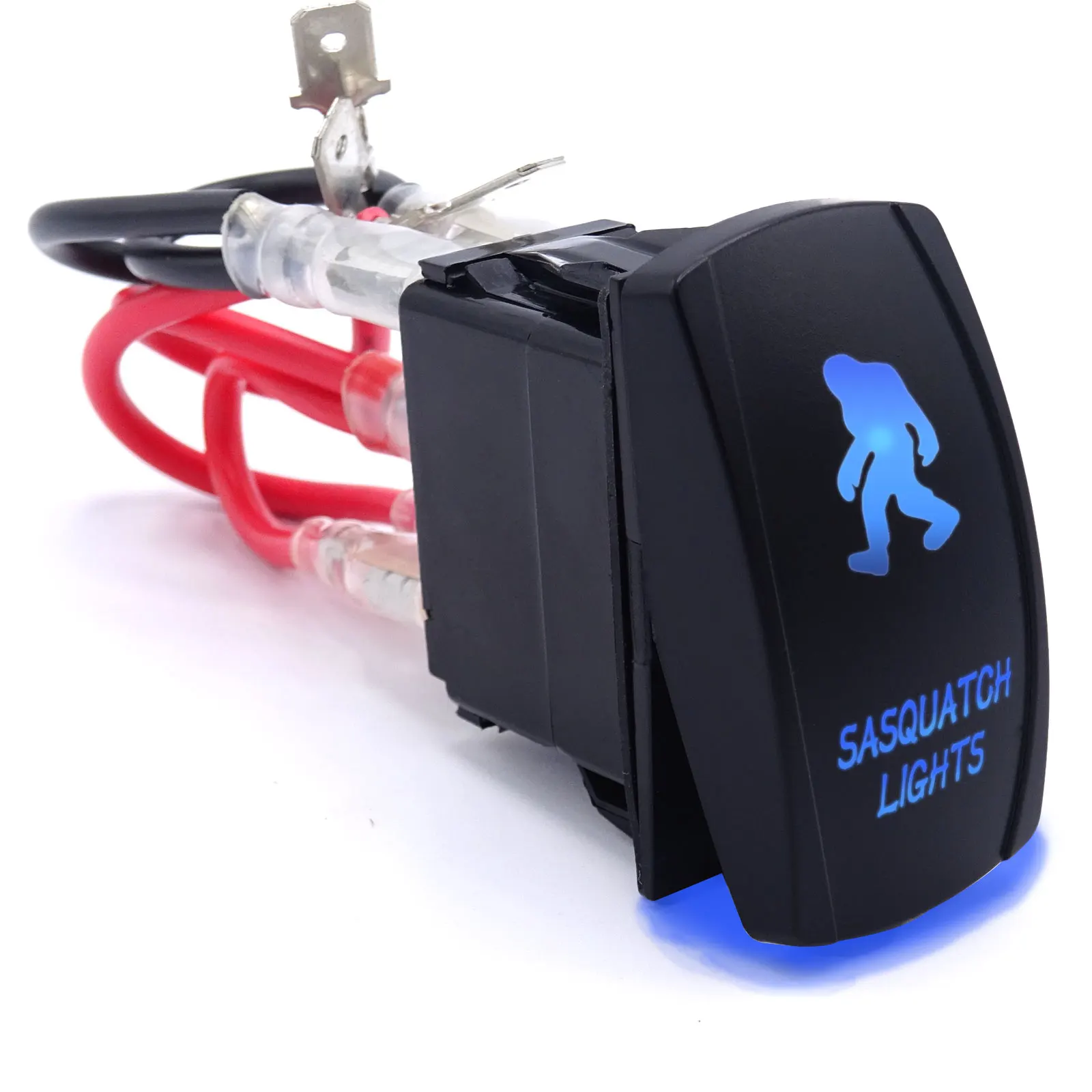

For Car Motorcycle ATV UTV SUV Boat Universal 5 Pin SPST 12V 24V 20A 10A Blue Backlif Light Control Rocker Toggle Switch Button
