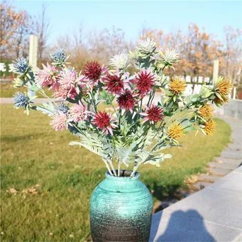 

Fake Flocking Miscanthus (6 stems/piece) Simulation Pitaya Flower for Wedding Home Decorative Artificial Flowers