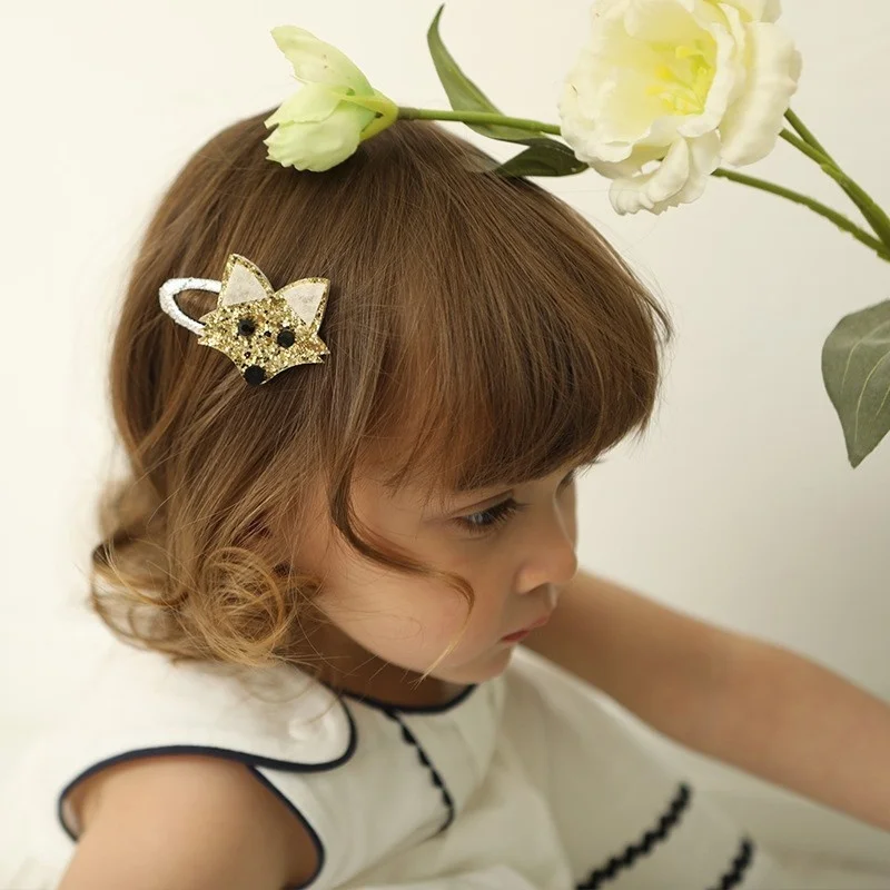 Hair Accessories Hair Tie Unicorn Children Newborn Kids Headwear Baby Girl Accessories Hairpin Clip Flower Bird Fox Butterfly Cute Gift 2 Pcs/lot