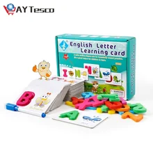 Puzzle 3D en bois pour enfants, jouets éducatifs, bricolage, animaux amusants, jouet, apprendre les lettres anglaises, mots cognitifs, cadeaux pour enfants, nouvelle collection
