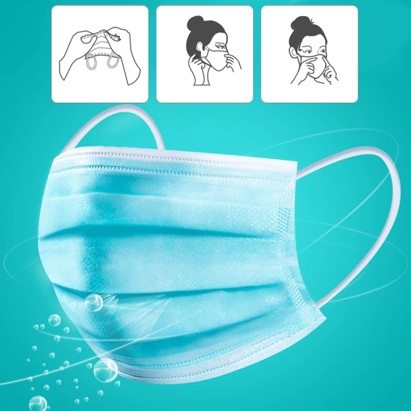 

200Pcs/Pack Mask onwoven Disposable Surgical Face Masks PM2.5 Anti Virus N95 Respirator Soft Breathable N02069