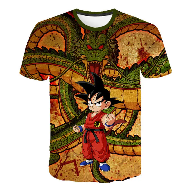 Новое поступление, футболки с 3D принтом Dragon Ball, детские футболки с японским аниме, футболки с короткими рукавами и рисунком Харадзюку - Цвет: TS9601