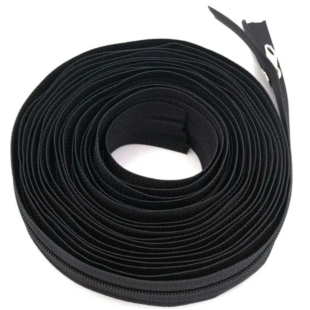 

3 Meters 3# Nylon Coil Zippers Bulk with 5pcs Zipper Slider - for costume design, clothing, other handicraft.