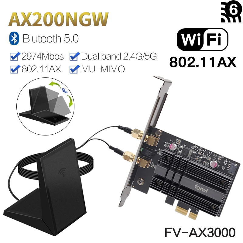 Dual Band 3000 Мбит/с Беспроводной сетевая карта Wi Fi адаптер 6 AX200NGW 2 4 Гбит/с 802 11 ac/ax BT 5 0