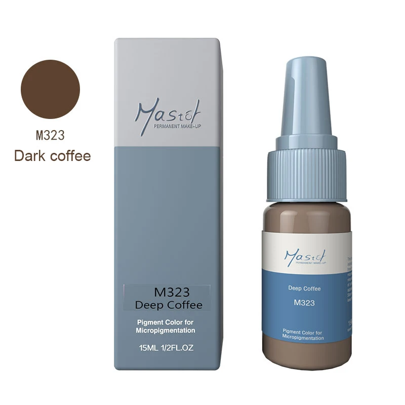 M323 dark coffee Мастор бровей Перманентный Макияж жидкий пигмент, чистая Органическая краска для нанесения татуировки 1/2 унции)(15 мл) для татуировки бровей - Цвет: M323 dark coffee