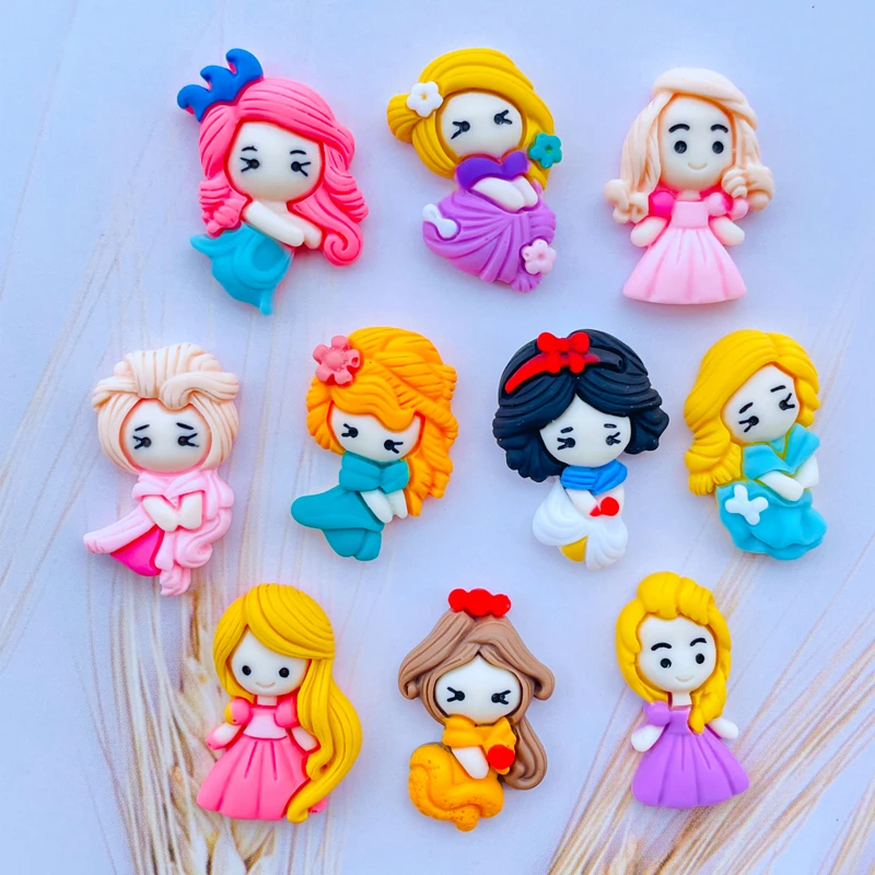 wade miniatures 10/20 New Cartoon Lovely Princess Resin Flat DIY Crafts Scrapbook Hair Bow Center Accessories Embellishment 014 Figurines & Miniatures discount Figurines & Miniatures