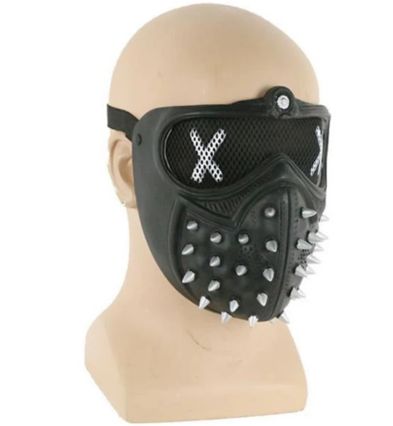 Watch Dogs 2 гаечные ключи косплей маска с заклепками маска для лица ПВХ аксессуары черный реквизит костюм на Хэллоуин маска игра маска для взрослых мужчин один размер