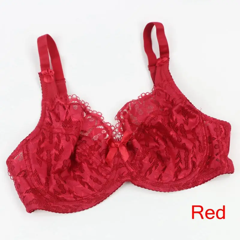 Red PariFairy, женский кружевной бюстгальтер без косточек, цветочный бюстгальтер без косточек, сексуальное женское белье, прозрачные Бюстгальтеры на косточках размера плюс - Цвет: Red