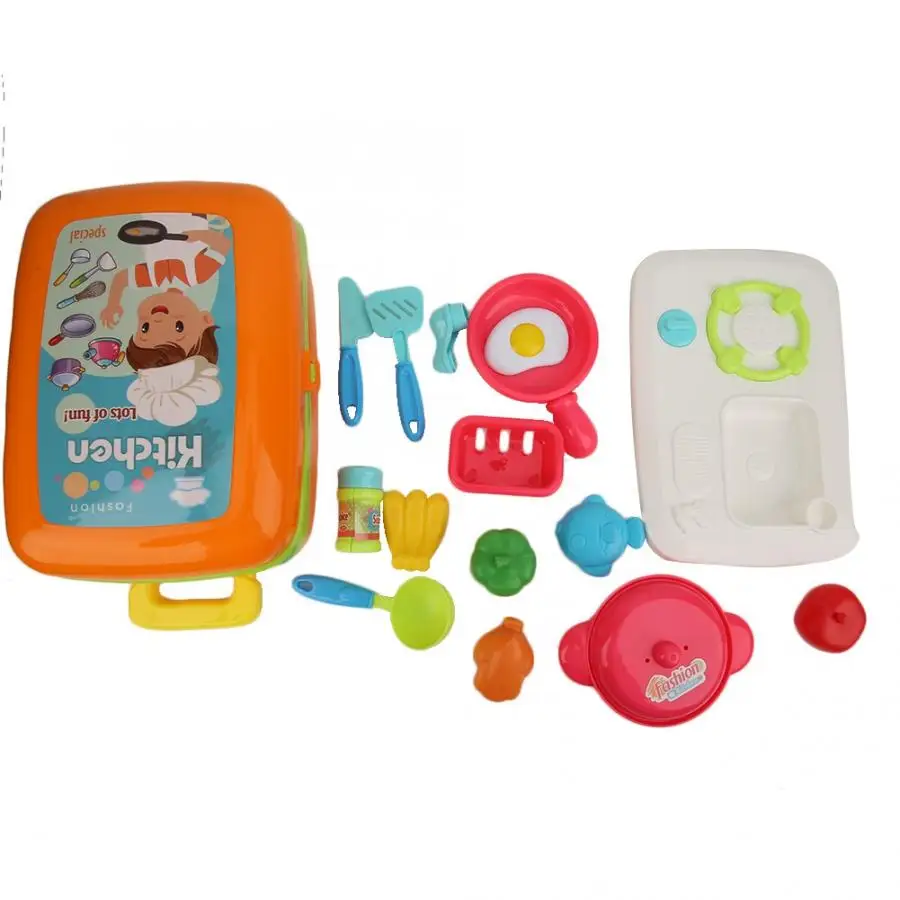 Kitchen Food Cooker Toy Kids Role Play Toy Simulation Utensils Tableware Interactive Toys for Children Gift