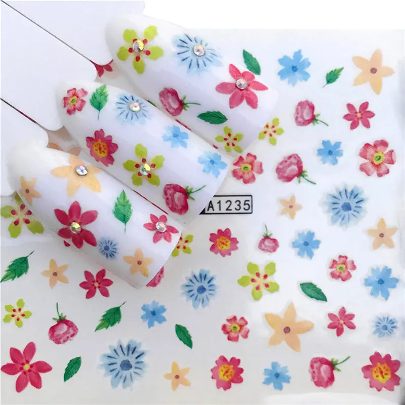 Newest DIY Nail Sticker 10PCS Nail Applique Adhesive Flower Rattan Nail Sticker Lace Design Nail Paste