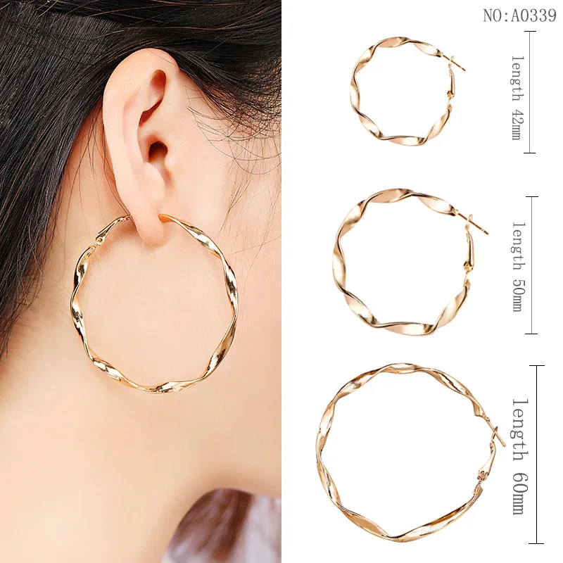 

Big small Hoop Earrings For Women 2019 metal round Irregular Geometric gold and silver big hoop earrings weddings party jewelry