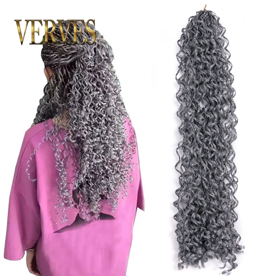 

VERVES Curly Crochet Braid 18 inch Braiding Hair Crochet Braid 50 roots/piece synthetic hair extensions braid Pink Twist Kinky