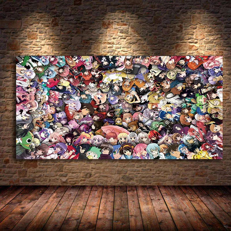 

Japanese Anime Naruto One Piece Oil Canvas Paintings Dragon Ball Cartoon Wall Art Posters and Prints For Bedroom Home Decoration