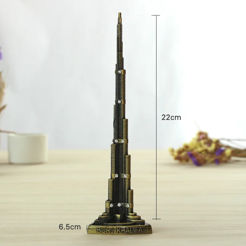 L Burj Khalifa Tower, креативное украшение, искусство, всемирно известная архитектура, стразы, статуэтка, металл, ремесло, офис, украшение для дома, подарок - Цвет: L