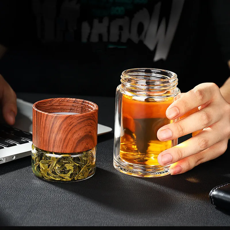 High Quality Double Glass Water Bottle With Case Tea Drink Bottle Infuser Tumbler Drinkware Waterbottle Eco-Friendly 2 | High Quality Double Glass Water Bottle With Case Tea Drink Bottle Infuser Tumbler Drinkware Waterbottle Eco-Friendly 2