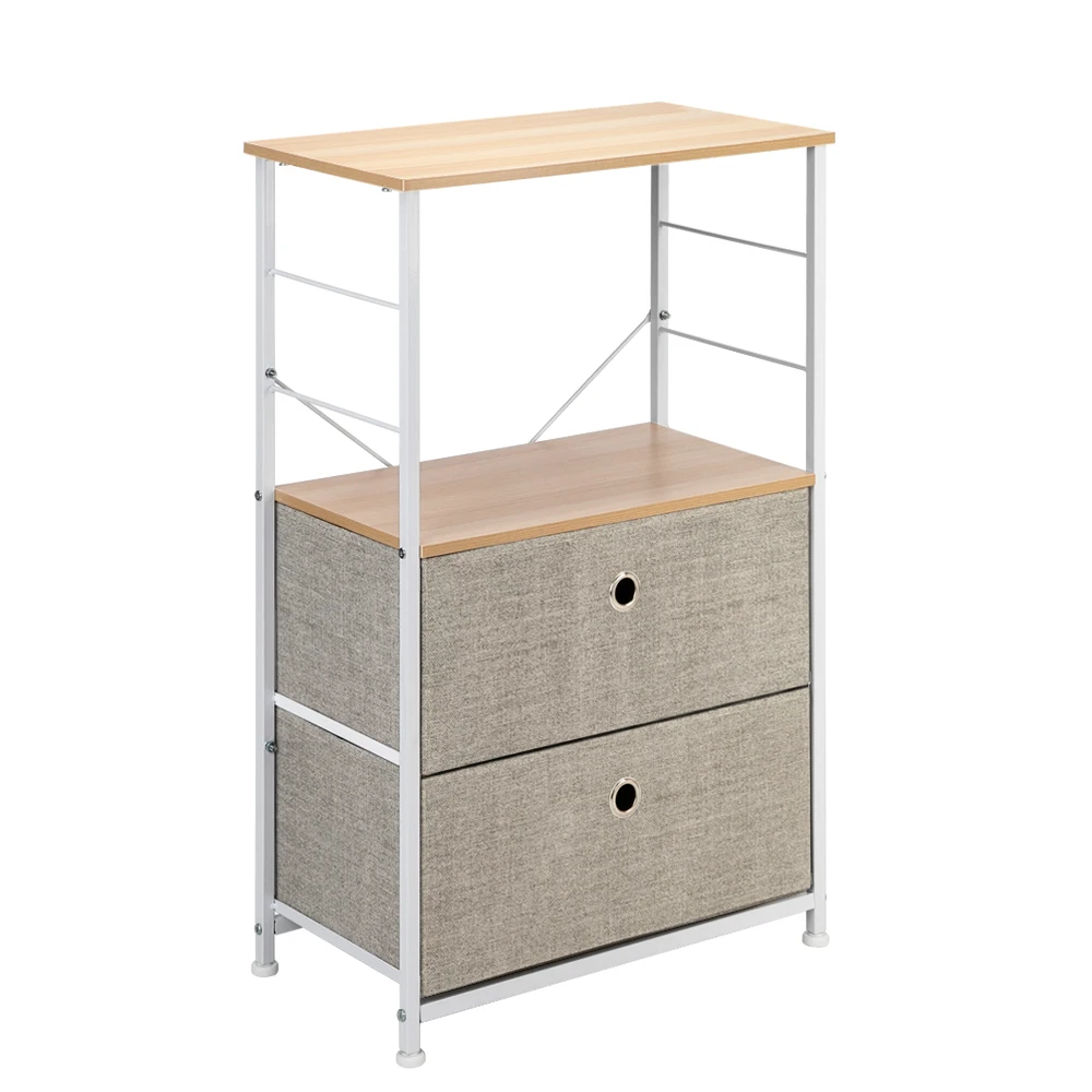 2-Drawer Shelf Storage - Bedside Furniture & Accent End Table Chest For Home Bedroom Office College Dorm