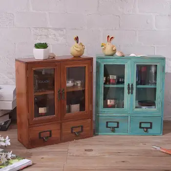 

Grocery Drawers Receive Ark Dustproof Cosmetics Fragrance Boxes Glass Door Small Wooden Box