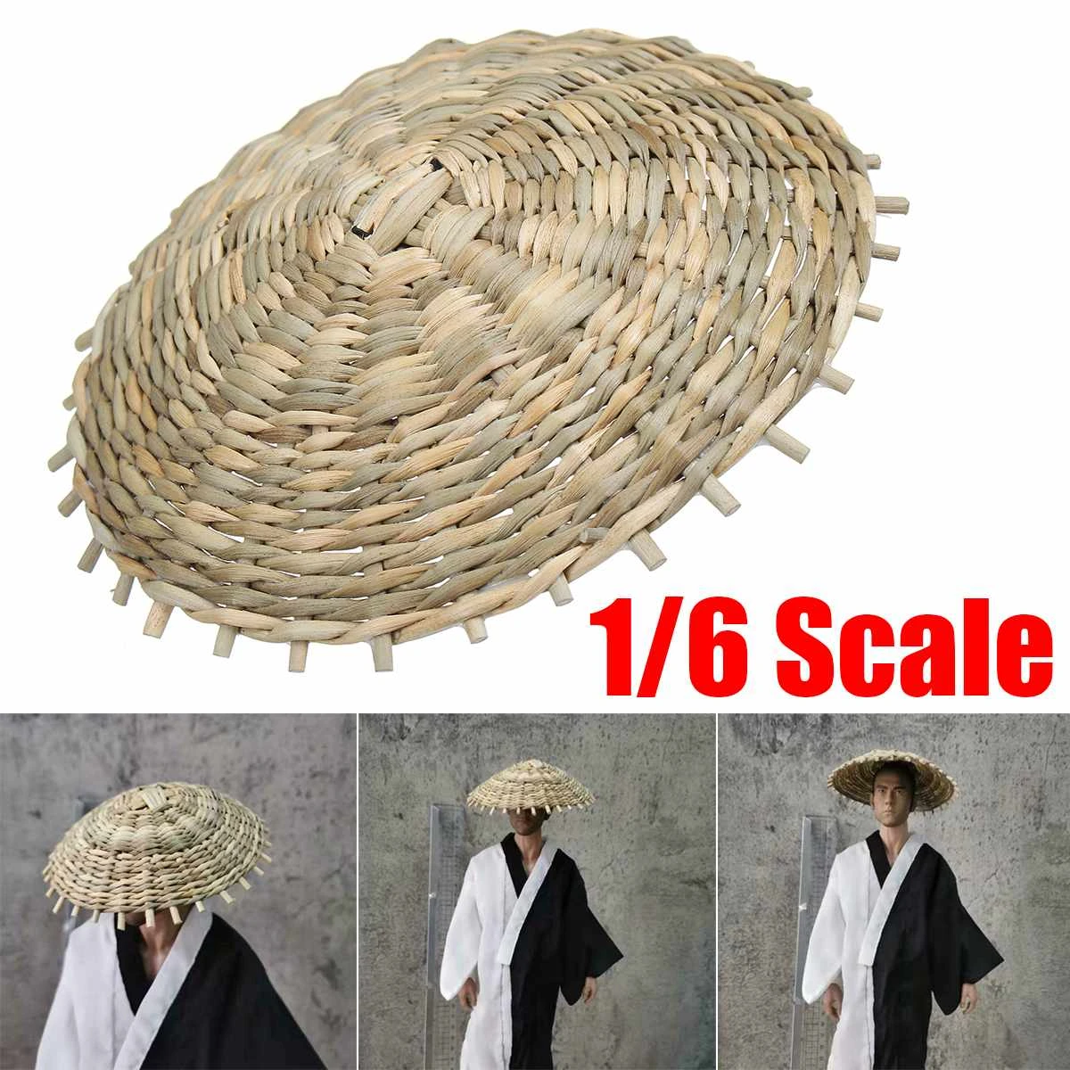 1 6 Scale Japanese Samurai Bamboo Hat Hand Woven Straw Bamboo Lifelike Hat Model Toy Parts Accessories Aliexpress