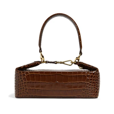 Bolso Mujer, квадратная аллигаторная сумка, женская сумка, дизайнерская, змеиная, дневной клатч, сумки на плечо для леди, Ретро стиль, Torebki Damskie Tote - Цвет: Dark brown
