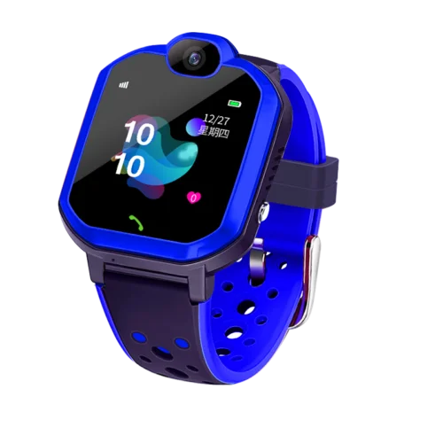 Дети gps Трекер Смарт часы Сенсорный экран IPX7 водонепроницаемый браслет камера телефон - Цвет: Синий