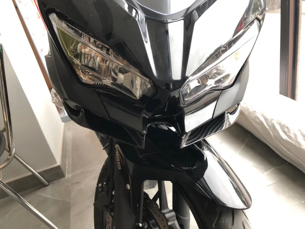Для KAWASAKI Ninja 250 Ninja 400 мотоциклетные передние Обтекатели аэродинамические крылышки из углеродного волокна защитные щитки