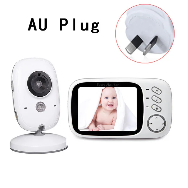 AU Plug Yiktree 3,2 дюймов беспроводной цветной видеоняня 2 способа разговора детская няня камера безопасности ночное видение контроль температуры - Цвет: AU Plug