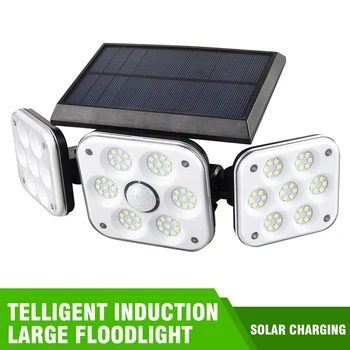 

Solar LED Wall Three-head Rotatable Light Landscape Courtyard Wall Lamp Garden Outdoor Lighting Street Light Garden Street Lamp