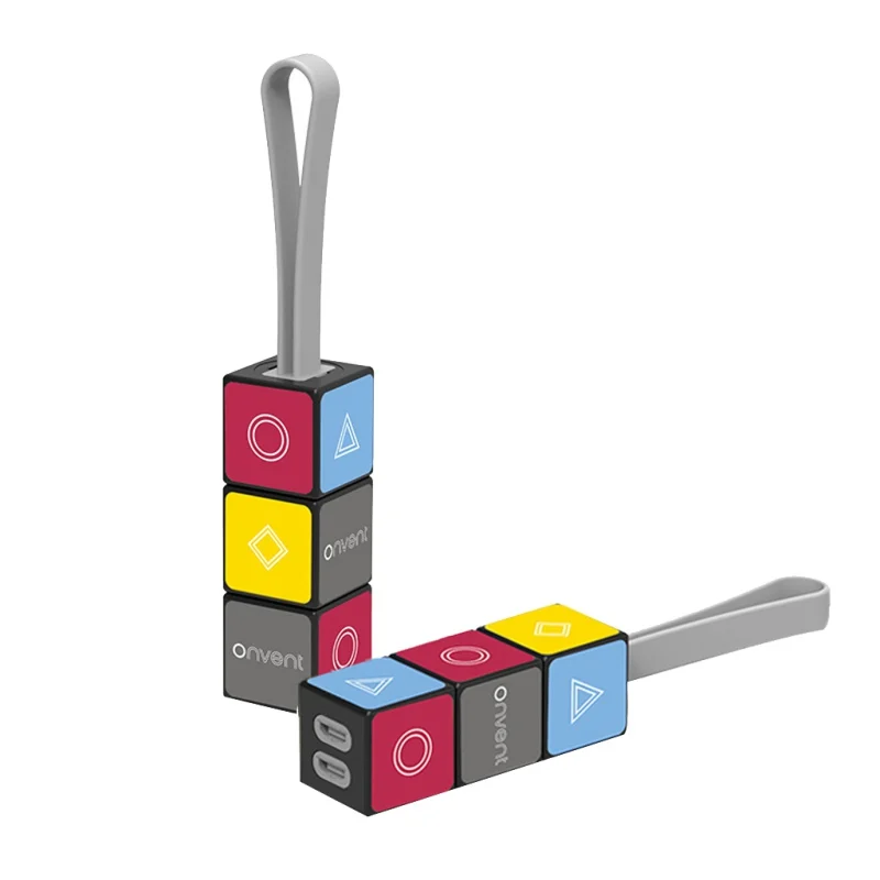 Cube Data Charging Line Keyring USB Cable Adapter For Cellphone Adapter Keychain Charger