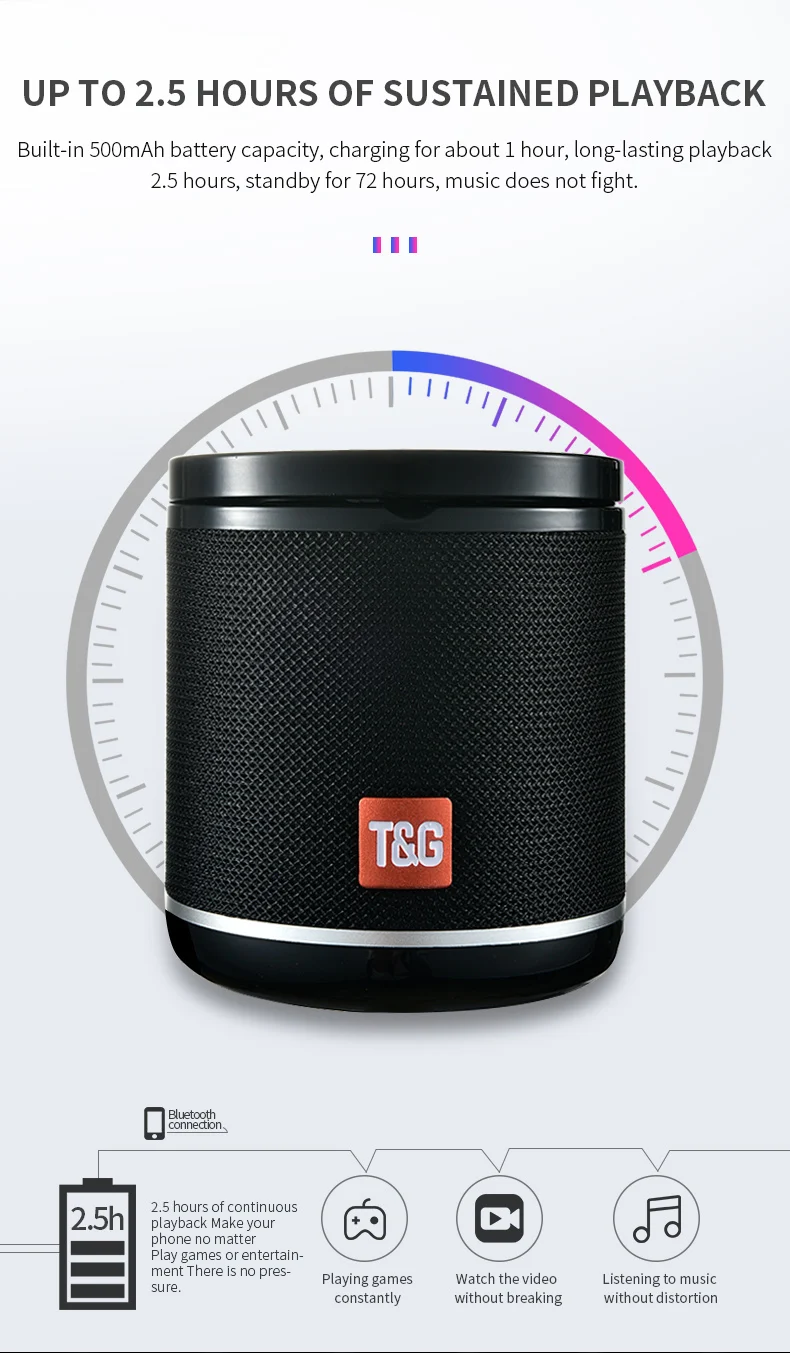 TG518 Bluetooth динамик держатель телефона TWS FM карта сабвуфер беспроводной открытый портативный маленький Bluetooth динамик Портативная колонка