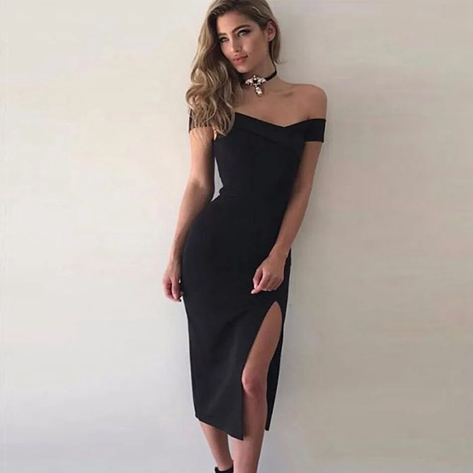 classy black cocktail dress