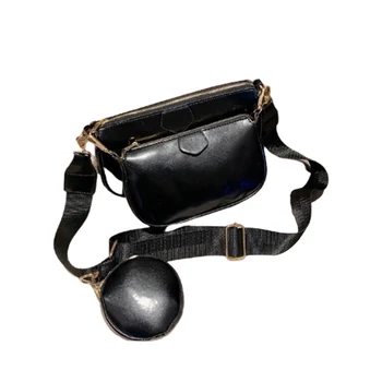 

New 2020 Designer Messenger Shoulder Bags For Women With Wide Strap 3 Bags/set Female Pu Leather Handbag Purse Cross Body Bag