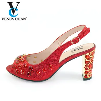 

2020 New Fashion Summer Style Women Pumps Shoes Red Color African Casual High Heel Ladies Sandals Free Shipping