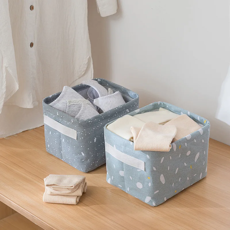 

Foldable Desktop Jewelry Office Storage Basket Sundries Storage Box Cosmetic Container Organizer Clothing Book Toys Storage Bag