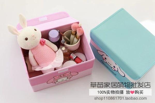 Мультфильм hello kitty My Melody Cinnamoroll Pom pomparin косметическая коробка сумки макияж Чехол игрушка складной ящик для хранения сумка органайзер