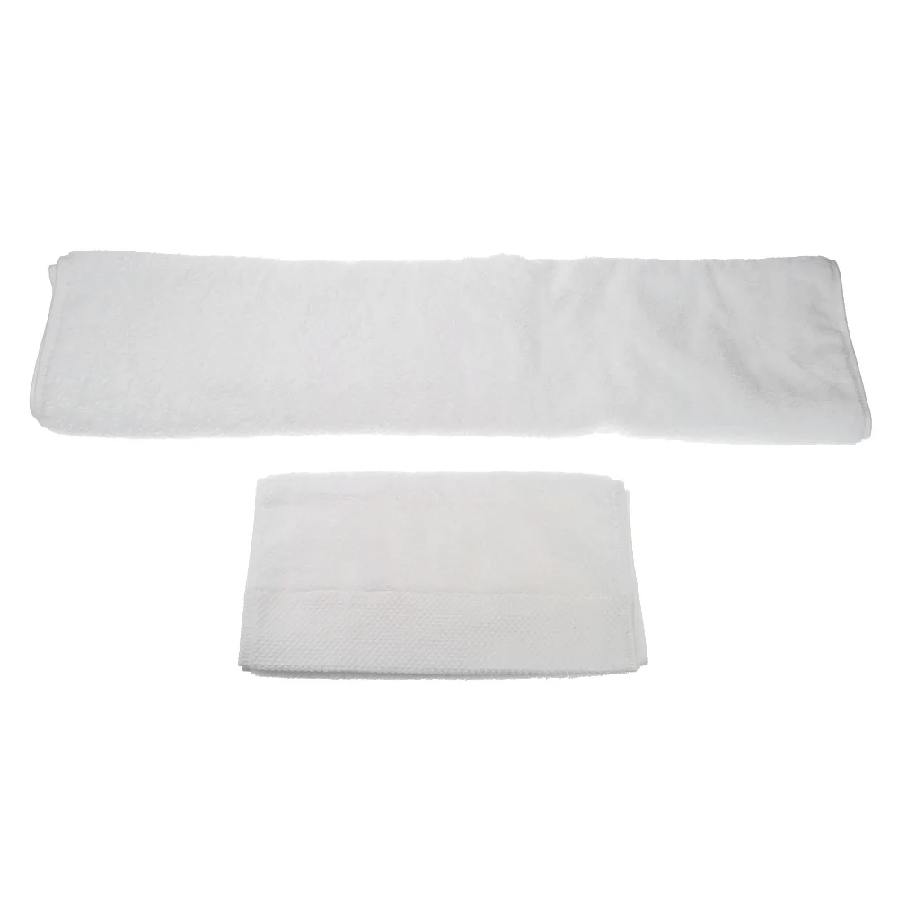 

Hot New 2pcs Towels Set Simple Soft Pure White Cotton Bath Towels Set Drying Towel Washcloth for Hotel Home Use