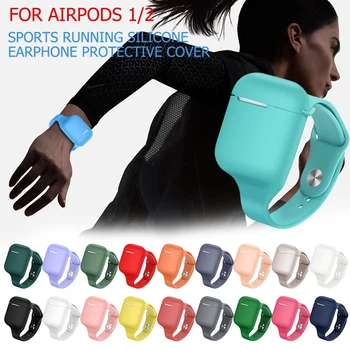 

Sports running earphone bag for AirPods 1 2 Case Wrist Watch Strap Wireless Bluetooth Earphone Cases Cover For Apple AirPods 2
