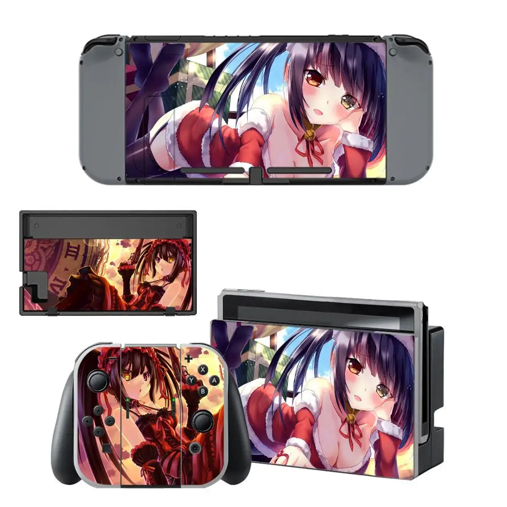 YSNS2304 Аниме милая девушка Tokisaki Kurumi rend переключатель виниловые наклейки для nintendo Switch консоли и контроллер кожи набор - Цвет: YSNS2304