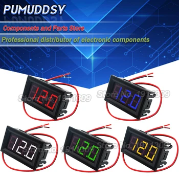

2 Wires 0.56 inch Digital Voltmeter 4.5-30V / DC4.5-30V Red blue white green orange LED Vehicles Motor Volt Voltage Panel LED