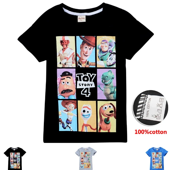 Летняя футболка с принтом «Toy Story 4 Forky Alien», футболка, топы с короткими рукавами для девочек и мальчиков, футболки, одежда для подростков, детская повседневная одежда