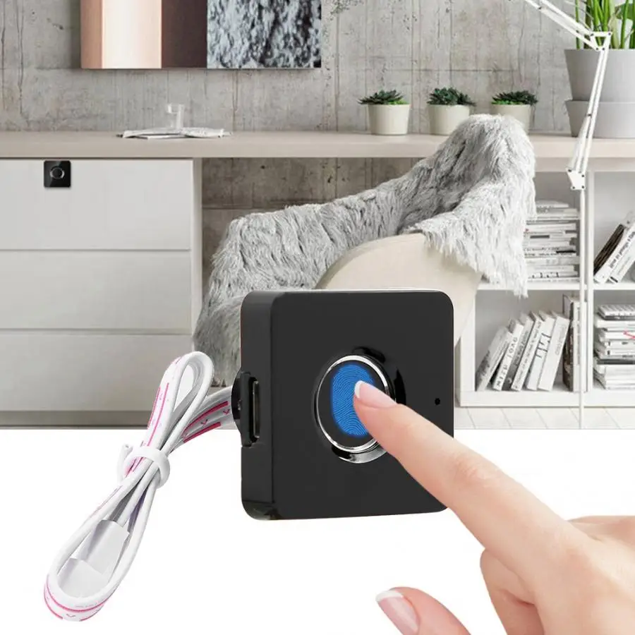 ABS Semiconductor Smart Fingerprint Unlock Keyless Security Anti-Theft Padlock USB Rechargeable for Wardrobe Cabinet Box