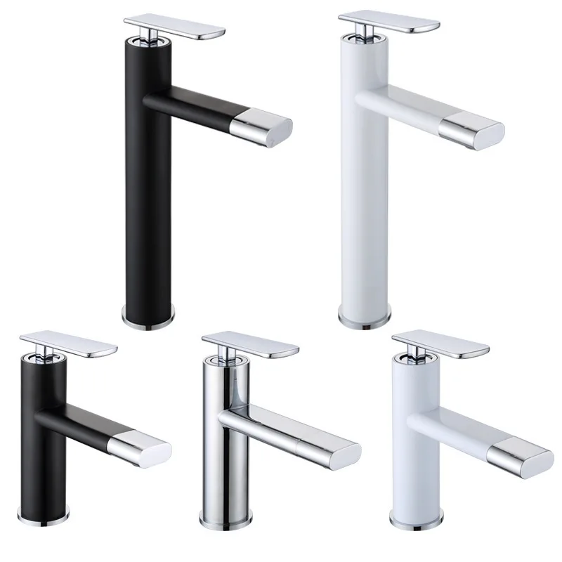 

White Basin Faucet Low Basin Faucet Under Platform Basin Faucet Rotating Hot Cold Faucet Black Basin Faucet