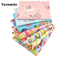 Teramila Cute Flamingo Owls Cotton Cloth Quilting for Sewing Handmade Crafts Bedding Decoration Home Textile Patchwork Fabric